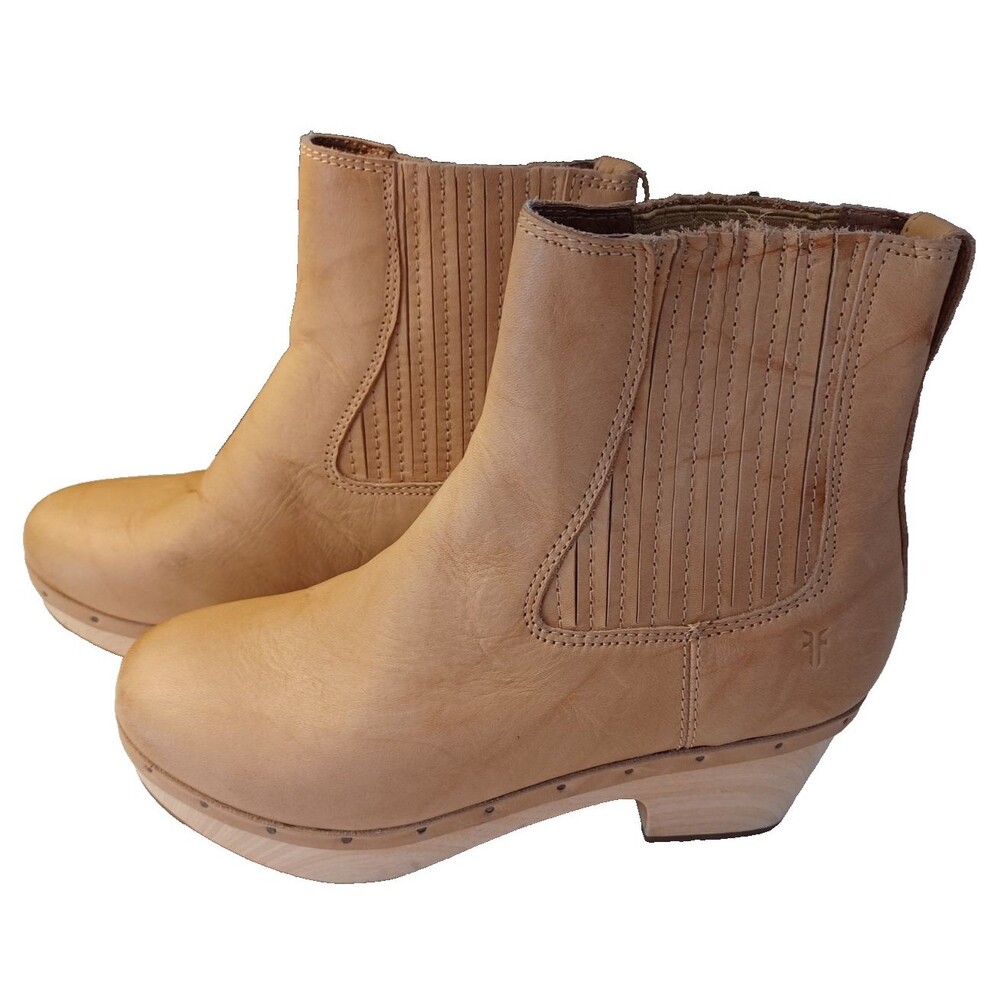 Frye Millie Platform Clog Chelsea Boots Womens Sz 6.5 M Excellent